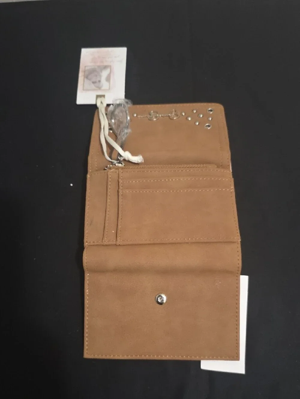 Jessica Simpson Caramel Wallet with Silver Studs